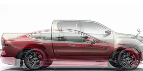 #ハイラックス X 2020- + Model S パフォーマンス 2012-